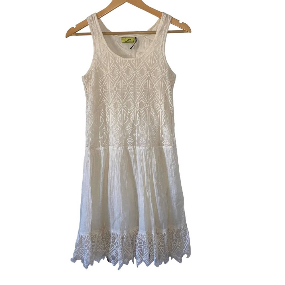 Modcloth Dress Women Size Small KAS New York Sleeveless Lace Cotton Summer *